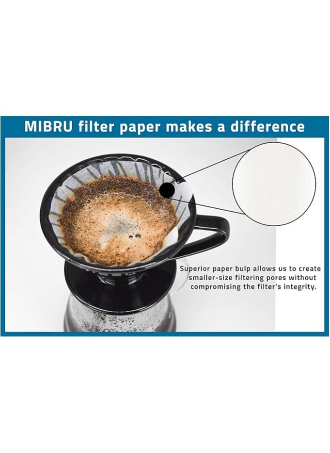 Generic - Premium Naturally Whitened Coffee Filter Paper – 100 Count | Disposable Cone Coffee Filters for 2-4 Cup Brewing | Durable | Tear-Resistant | Easy Cleanup | Compatible with Most V-Shaped Coffee Makers | Perfect for Smooth and Rich Coffee Flavor - Image 1