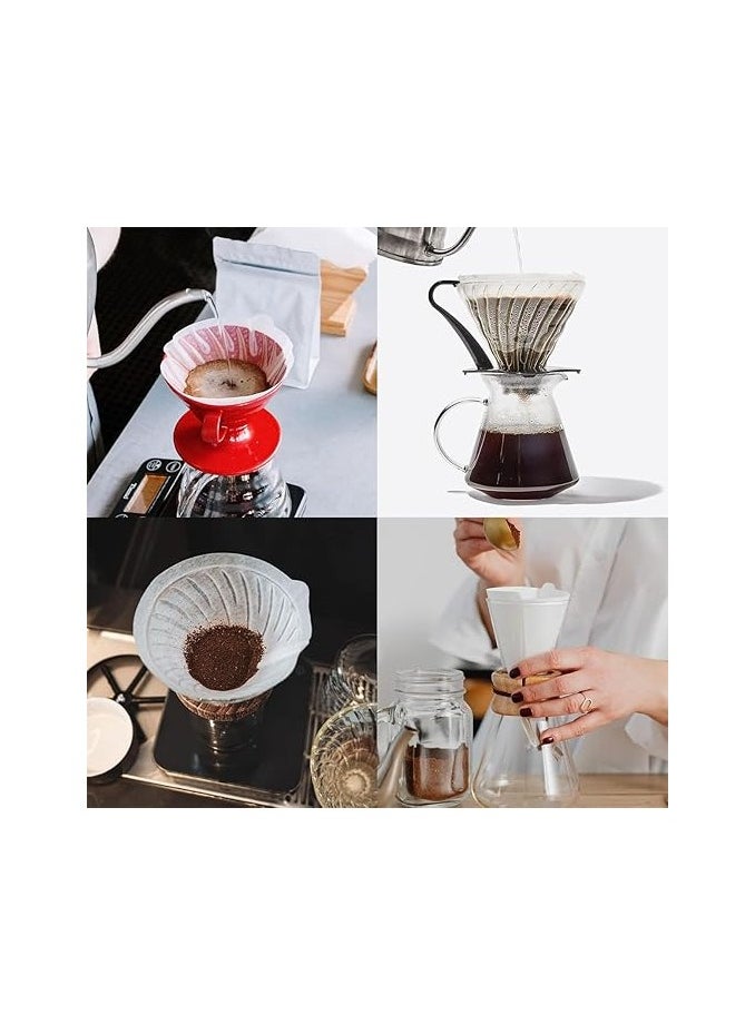 Generic - Premium Naturally Whitened Coffee Filter Paper – 100 Count | Disposable Cone Coffee Filters for 2-4 Cup Brewing | Durable | Tear-Resistant | Easy Cleanup | Compatible with Most V-Shaped Coffee Makers | Perfect for Smooth and Rich Coffee Flavor - Image 1