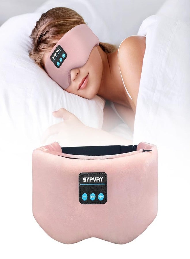 SYPVRY Bluetooth Sleep Mask Wireless Headphones Bluetooth Eye Mask for Side Sleepers SYPVRY Blackout Eye Mask with Headphones Speaker for Airplane,Travel, Pink - Image 1