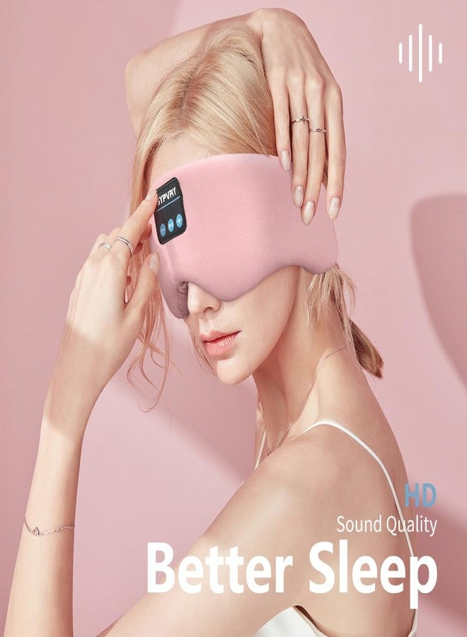SYPVRY Bluetooth Sleep Mask Wireless Headphones Bluetooth Eye Mask for Side Sleepers SYPVRY Blackout Eye Mask with Headphones Speaker for Airplane,Travel, Pink - Image 4