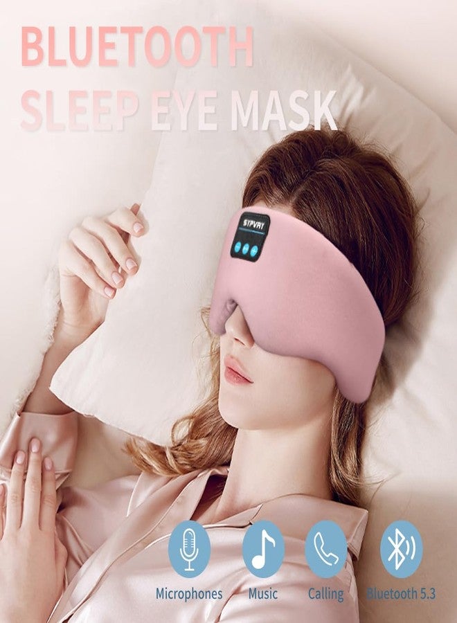 SYPVRY Bluetooth Sleep Mask Wireless Headphones Bluetooth Eye Mask for Side Sleepers SYPVRY Blackout Eye Mask with Headphones Speaker for Airplane,Travel, Pink - Image 5