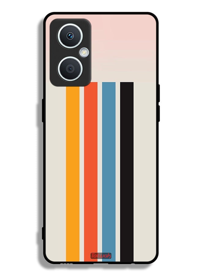 Tolwak Oppo A96 5G Protective Case Cover Straight Lines Pattern - Image 2