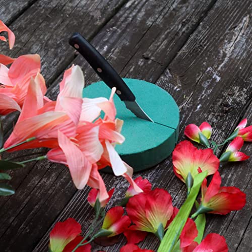 FLOFARE Pack of 6 FLOFARE Round Floral Foam Blocks for Fresh and Artificial Flowers, Each (3" X 1.5"), Dry & Wet Green Flower Foam for Flower Arrangements & Florist Supplies - Image 3