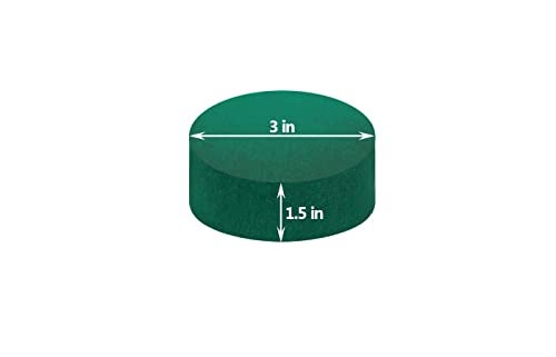 FLOFARE Pack of 6 FLOFARE Round Floral Foam Blocks for Fresh and Artificial Flowers, Each (3" X 1.5"), Dry & Wet Green Flower Foam for Flower Arrangements & Florist Supplies - Image 2