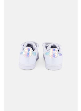 adidas Originals Toddlers Girl Stan Smith Velcro Closure Shoes, White  - Image 3