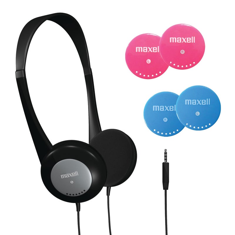 Maxell 190338 Lightweight & Small Volume Protection 30mm Driver Comfortable Kids Safe Children Headphones with Interchangeable Colors Black - Image 5