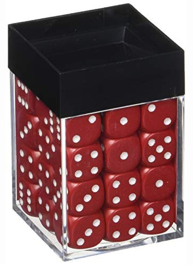 Chessex - Dice D6 Sets Opaque Red With White 12Mm Six Sided Die (36) Block Of Dice - Image 1