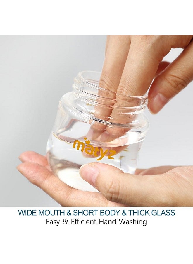 Matyz 2-Pack Glass Baby Breastfeeding Bottles With Caps (White, 4Oz) - Wide Neck New Born Bottles For Baby Breastfeeding - Breastfeeding Bottles For Newborn Babies - 4 Oz Glass Baby Bottles 0-3 Months - Image 4