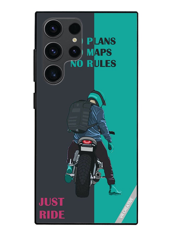 VR CREATIVE Protective Case Cover For Samsung Galaxy S24 Ultra Just Ride Design Multicolour - Image 1