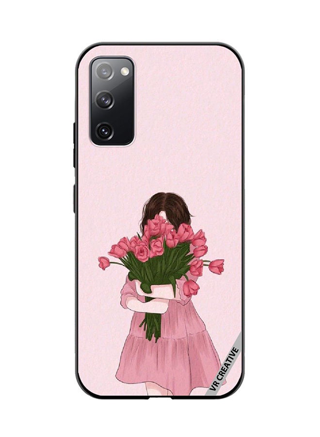 VR CREATIVE Protective Case Cover For Samsung Galaxy S20 FE 5G Girl Hugging Bouquet Design Multicolour - Image 1