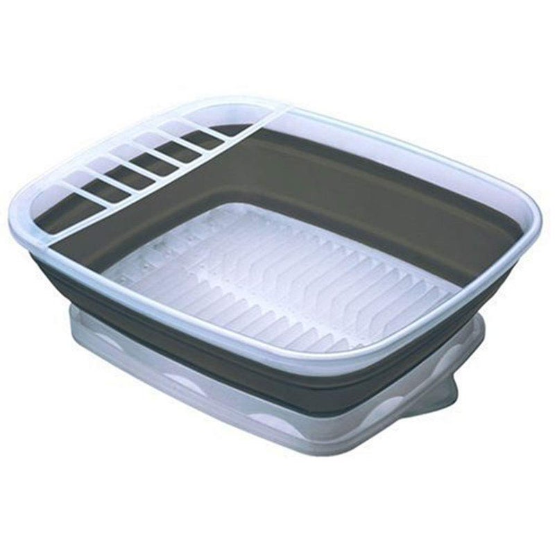 Progressive International Collapsible Dish Rack with Drain Board CDD100 Perfect For RV Sink Camping Dish Tub
