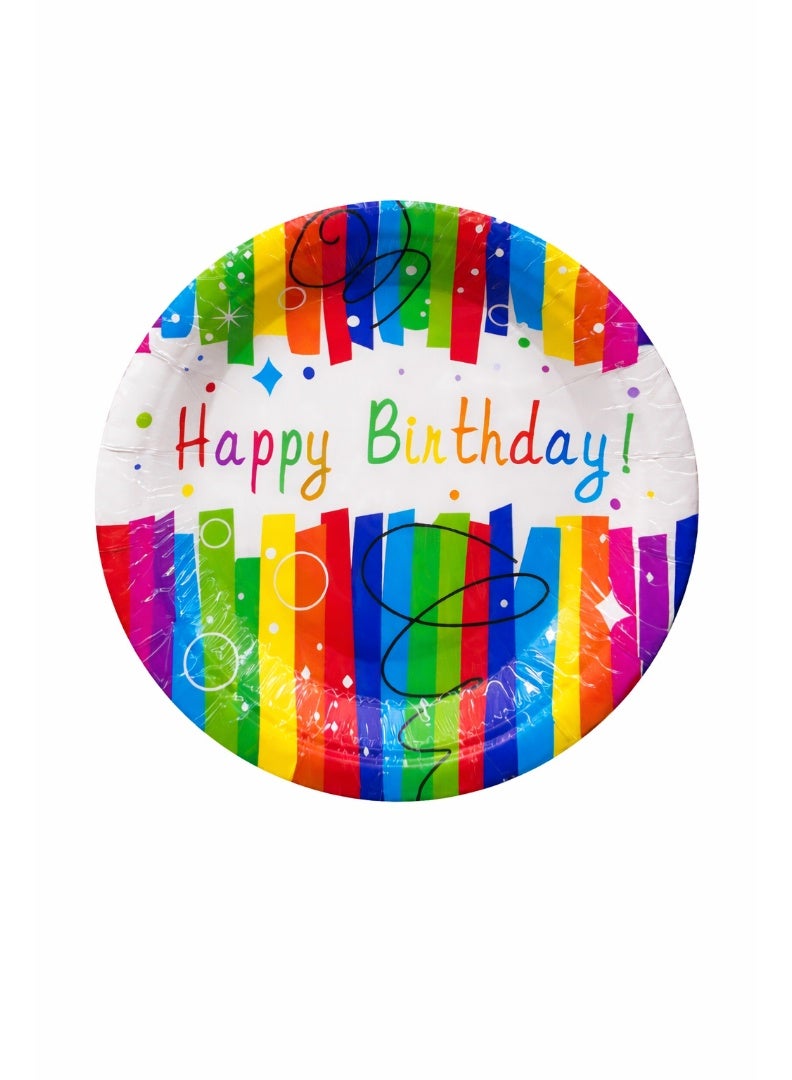 Party Time Happy Birthday Paper Plates 7 Inch Party Disposable Plates Set (6 Pieces) - Image 1