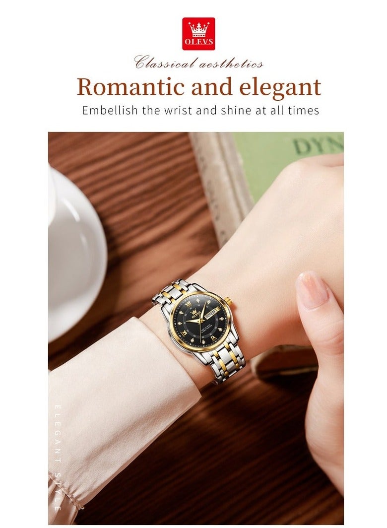 أوليفز ساعات نسائية عصرية كوارتز ستانلس ستيل مقاومة للماء 5513 - Image 2