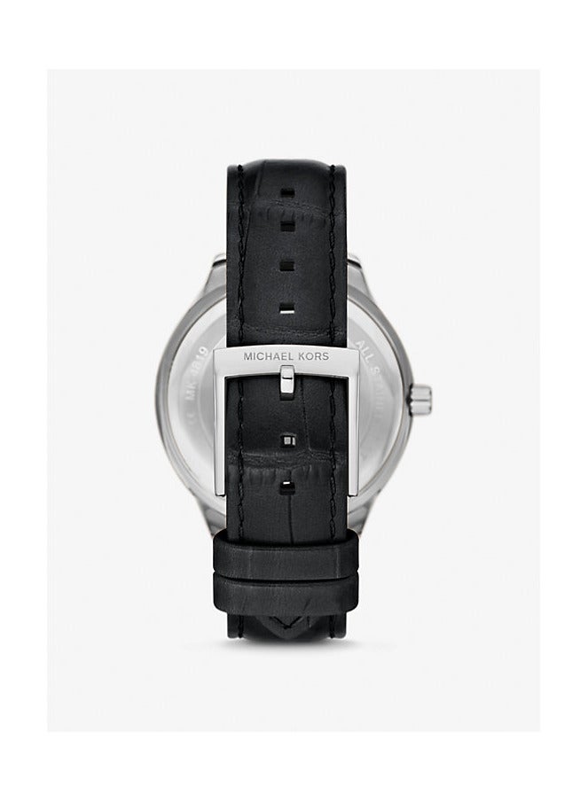 Michael Kors Women Women's Sage Three-Hand Black Croco Embossed Leather Watch - MK4821 - Image 4