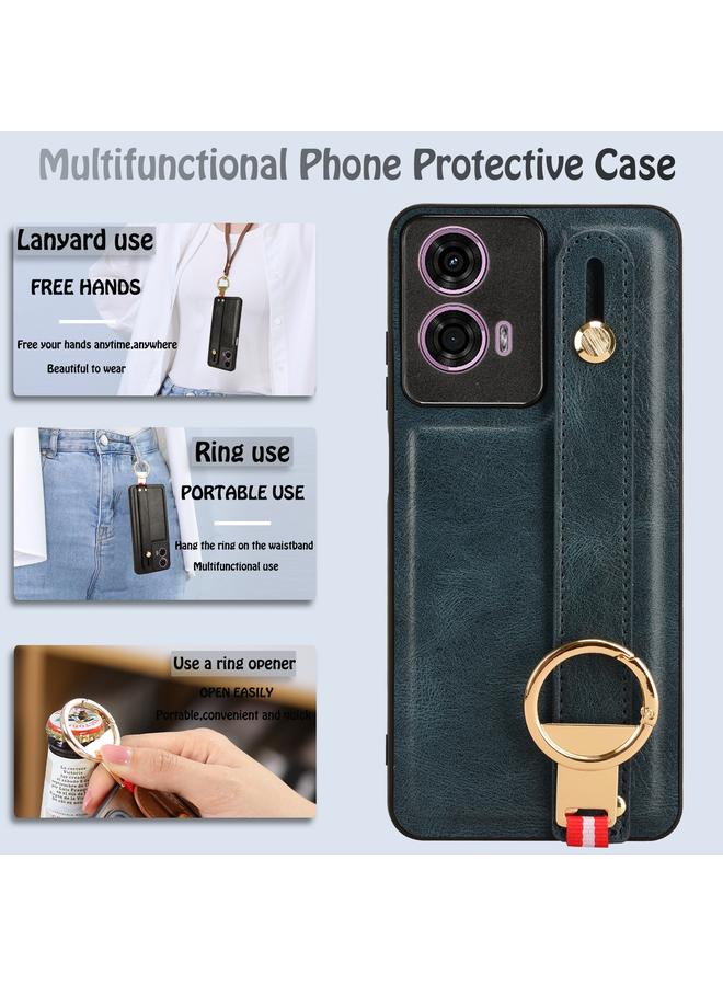 اس-توب جراب خلفي من الجلد لهاتف Motorola Moto G04 / G24 مع سوار معصم - Image 3