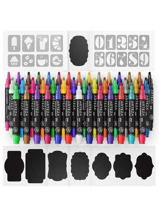 ARTEZA ARTEZA Liquid Chalk Markers, 42 Colors Pack with 50 Chalkboard Labels, Fine Tip Chalk Pens for Blackboard, Whiteboard, Windows, Mirrors, Glass  - Image 5