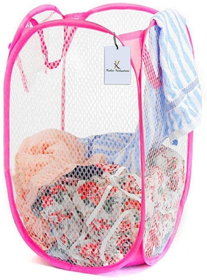 Kuber Industries Heart Home Nylon 4 Piece Mesh Laundry Basket,30Ltr (Multi) - CTHH13073,standard - Image 2