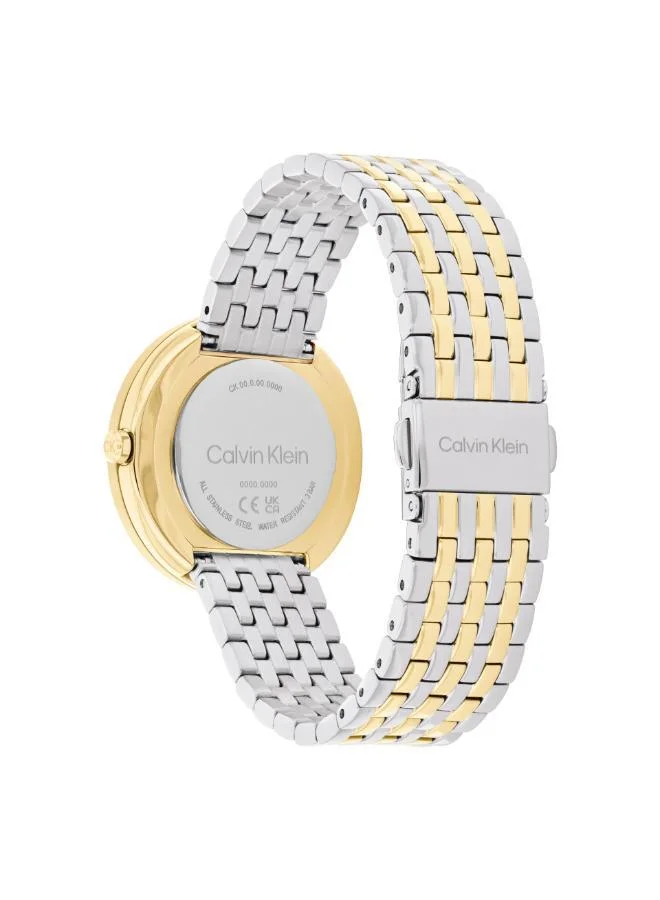 CALVIN KLEIN Calvin Klein Quartz Movement Watch for Women TWISTED BEZEL Collection With Two-Tone Stainless Steel Bracelet - 25100071