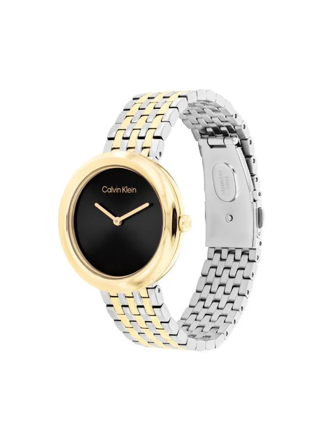 Calvin Klein Quartz Movement Watch for Women TWISTED BEZEL Collection With Two-Tone Stainless Steel Bracelet - 25100071