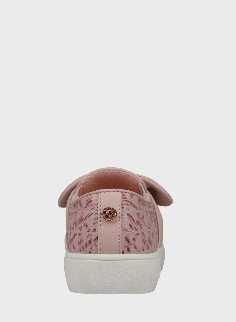 Michael Kors Kids Jem Bow Low Top Slip On Sneakers