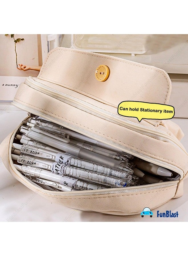 FunBlast Pencil Pouch, Pencil case for Girls, Large Capacity Stationary Organizer Case, Aesthetic Pencil Case Organizer, Multipurpose Zipper Pouch for Kids & Adults (Green) - Image 3