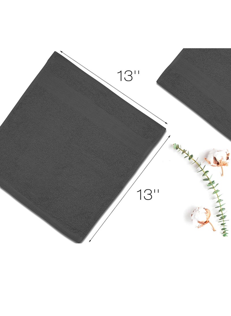 Softolle - Premium Wash Cloths Pack of 12 (13" x 13" Inches)- 100% Combed Ring Spun Cotton WashCloth - Luxury Washcloths – Ultra Soft Face Towels - Highly Absorbent Wash Cloth for Face (Grey) - Image 1