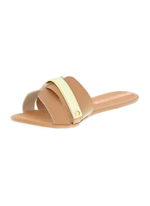 MOLECA Moleca Ladies Flat Sandals Brown | Made In Brazil