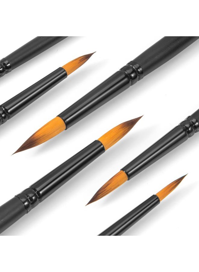 FENORKEY Watercolor Brushes Professional Set，12pcs Artist Watercolor Paint Brushes，Round Painting Brush for Watercolor, Acrylics, Ink, Gouache(Black) - Image 3