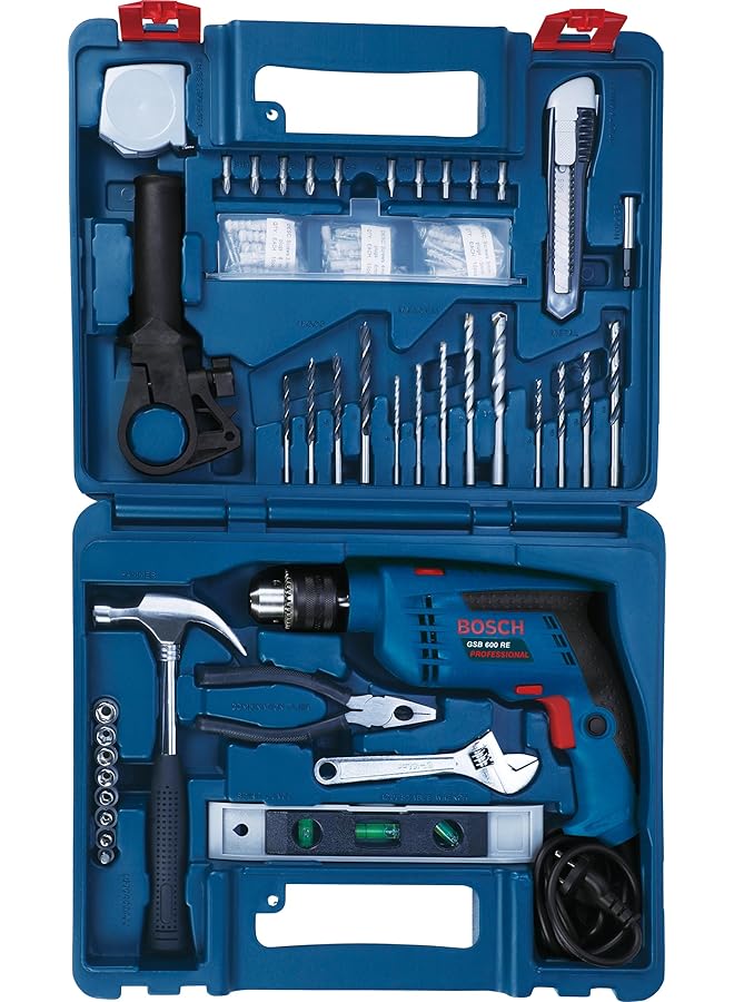 BOSCH Impact Drill 13Mm Gsb 600 With 98 Piece Drill Bit Set Model No 06011A03Lb - Image 2