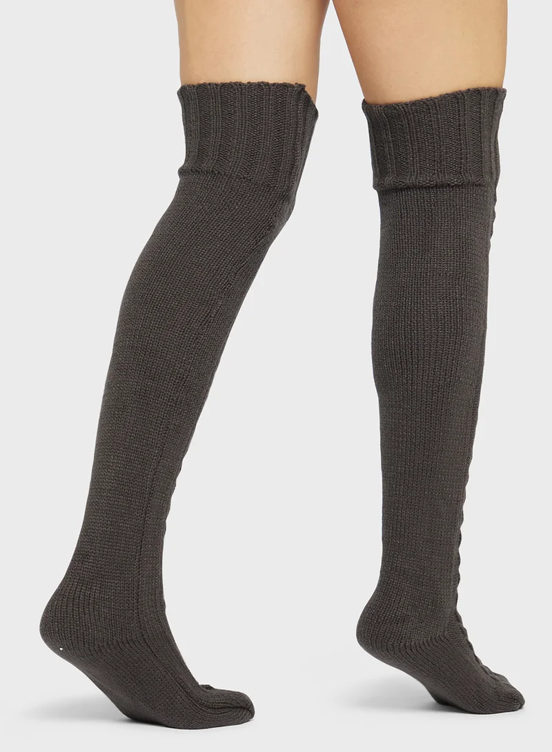 Ginger Over The Knee Pointelle Cozy Socks