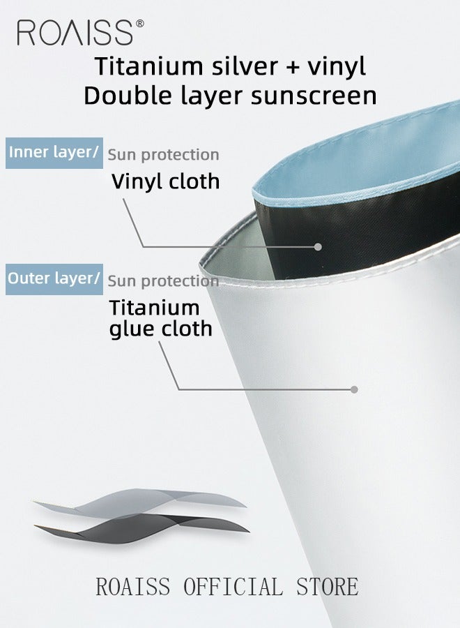 رويس مظلة شمسية 3 أضعاف متعددة الوظائف مع حماية فائقة من الشمس والأشعة فوق البنفسجية، طبقة مزدوجة من الفينيل، تصميم 8 أضلاع للمطر والتألق بعامل حماية 50+ مناسب للتنقل والسفر في الهواء الطلق - Image 4