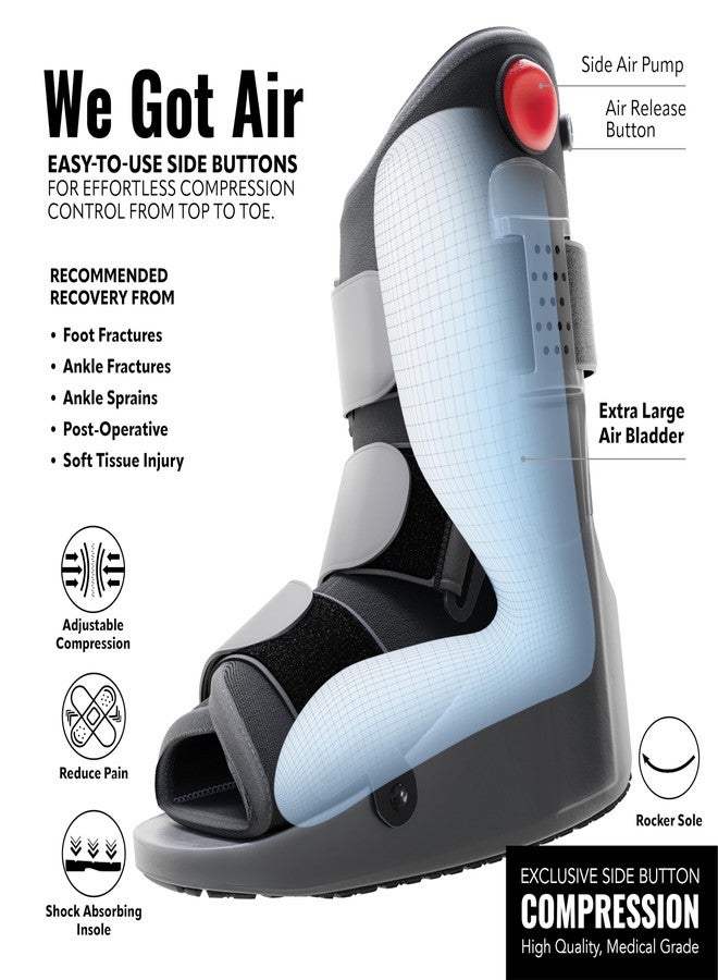 Braceapedia Side Pump Fracture Boot, Medical Grade Foot Brace for Fractures, Cart Friendly Ankle Boot & Brace, Adjustable Air Pump, Sprain & Injury Recovery, Post Op Shoe, Foot Boot for Injured Foot, Large - Image 4