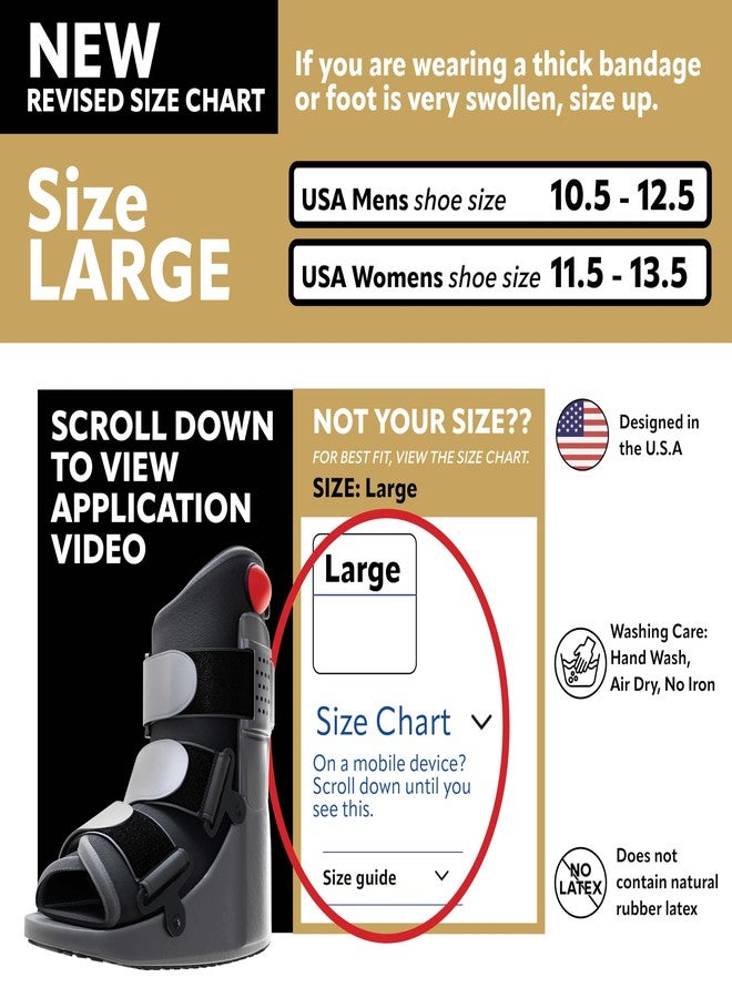 Braceapedia Side Pump Fracture Boot, Medical Grade Foot Brace for Fractures, Cart Friendly Ankle Boot & Brace, Adjustable Air Pump, Sprain & Injury Recovery, Post Op Shoe, Foot Boot for Injured Foot, Large - Image 2