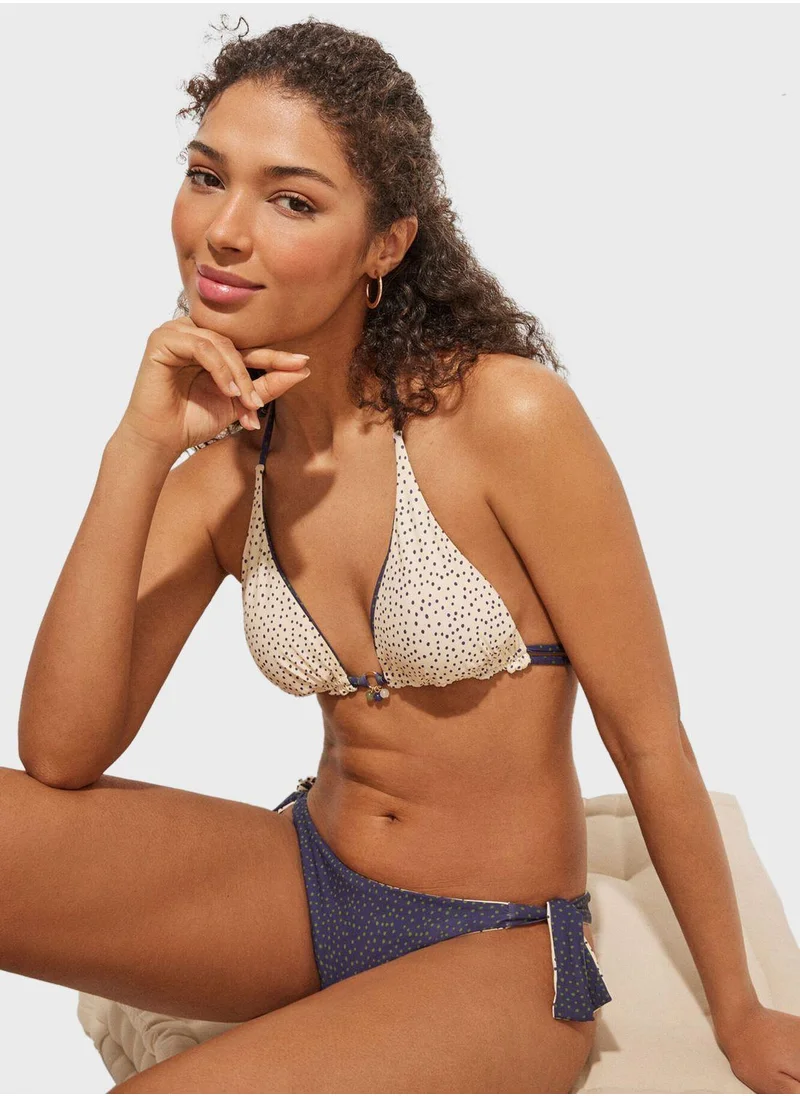 women'secret Polka Dot Reversible Bikini Top
