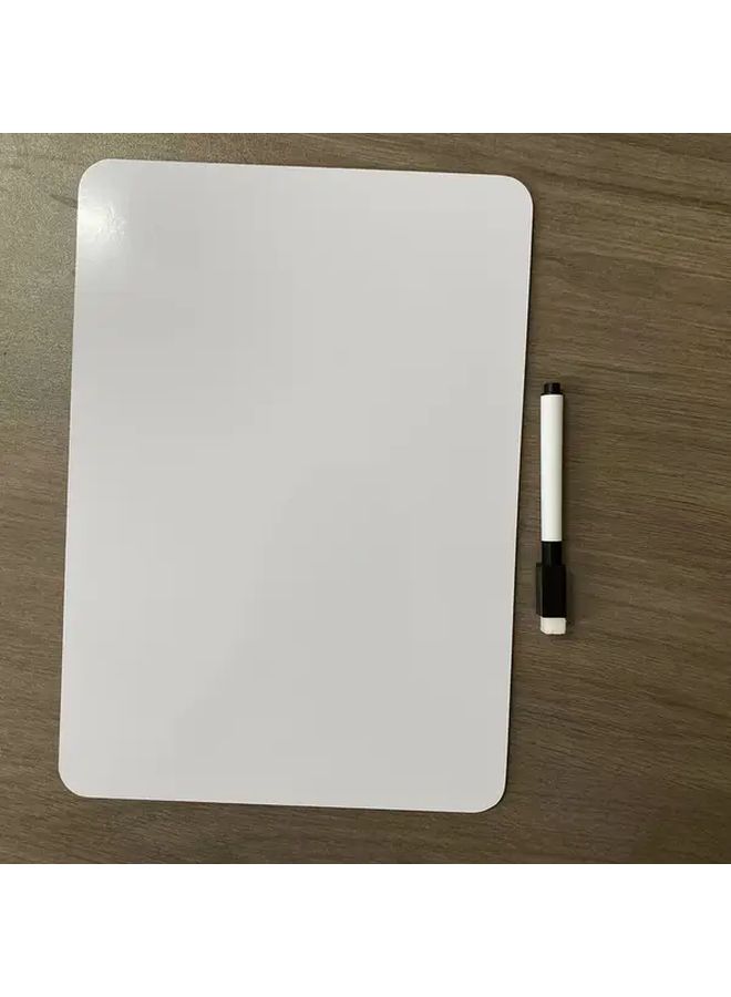 لوح رسم أبيض مزدوج الوجهين قطعتان للاستخدام المنزلي، سبورة كتابة محمولة بدون إطار، جافة المسح، غير مغناطيسية مع قلم - Image 1