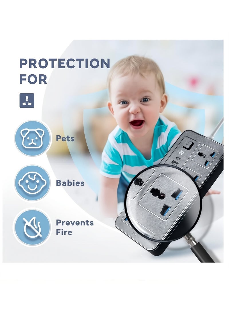 روينغدا 5 أمتار التمديد العالمي الرصاص مع وظيفة متعددة المملكة المتحدة التوصيل 3 دبوس منفذ المقابس مع 6 عصابة 3 منفذ USB 1 نوع-C منفذ 5M المقابس الكهربائي الشريط الرئيسي للمطبخ المنزلي والمكتب 5 أمتار - Image 5