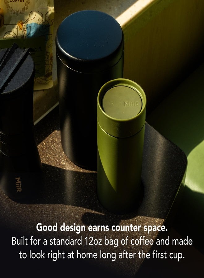 MiiR Airlock Coffee Canister, 12-oz Capacity, 18/8 Stainless Steel, 90% Recycled Content, Sleek Minimalist Design, Black - Image 4