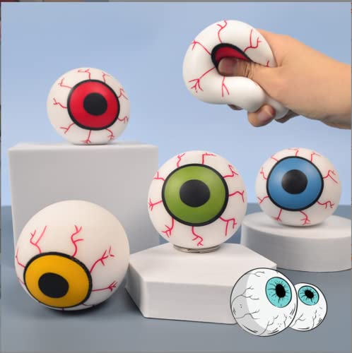 Dhjrefhhd 1Pcs Stress Balls Soft Eyeballs Squeeze Prop Tool Eye Squishy Ball Party Fidget Balls Halloween Stress Ball Prop Prize Birthday Gifts Yellow or Randomly Color - Image 5