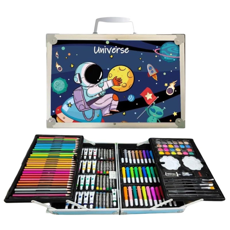 MODINITY Comprehensive Space Art And Craft Painting Box With Big Coloring Suitcase, Includes 145 Items Ideal For Kids And Adults, Ultimate Art Kit For Painting, Coloring, And Drawing Activities - Image 1