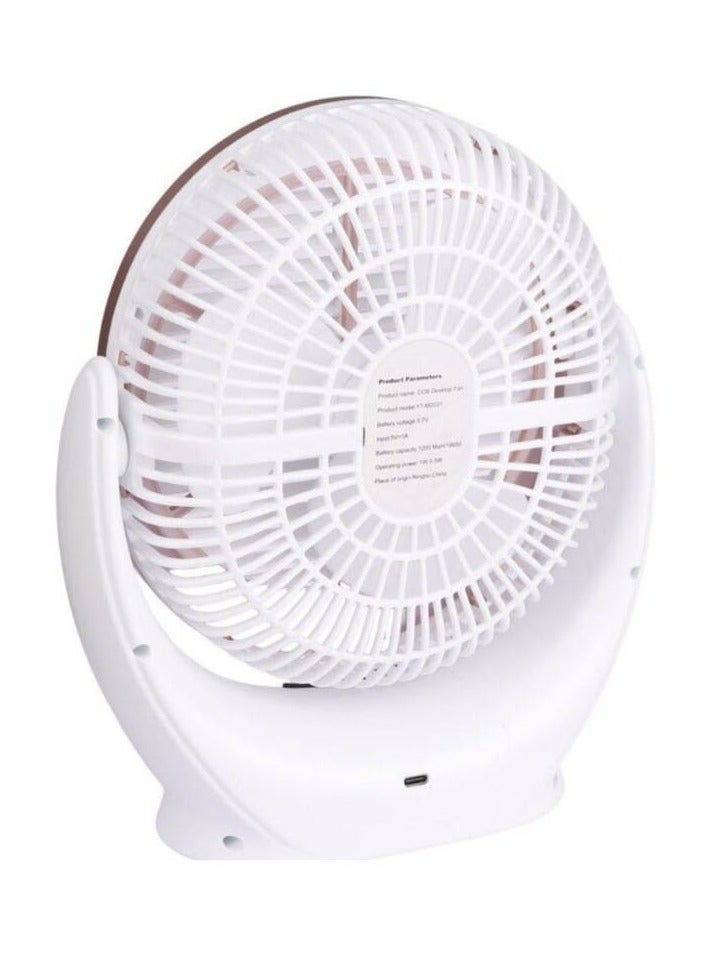 Deepking DK-127 High-Performance Rechargeable Table Fan with 2400mAh Battery, 3-Speed Settings, USB Charging, and Adjustable Angle – Ideal for Home, Office, and Travel Use
