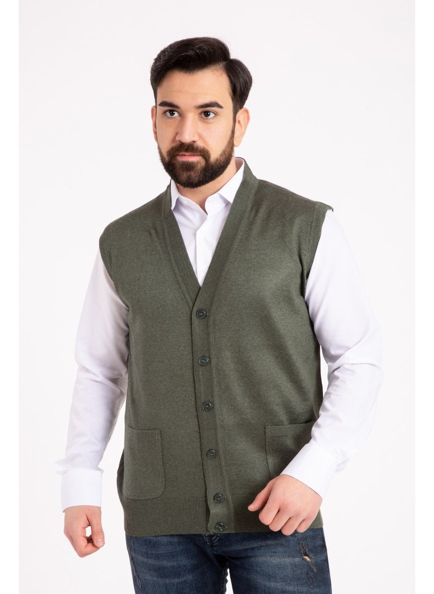 Mutlu City - Men's Middle Age and Above Fine Wool Knitwear Knitted Father's Vest 5110 - Image 1