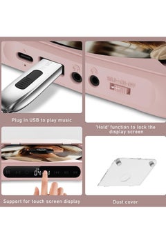 XiuWoo Portable CD Player, Bluetooth, with headphones, rechargeable, Desktop CD Player with LCD Touch Screen, shockproof mode, Rechargable Personal CD Players for Car, pink  - Image 3