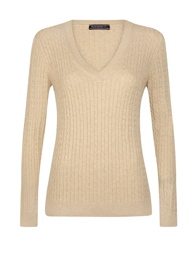 FELIX HARDY V-Neck Cable Knit Pullover