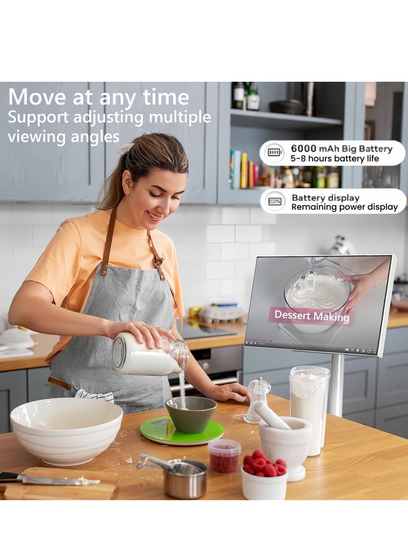 FlashHawk 21.5 Inch Portable TV Floor Smart Screen  - LCD Touch Display Screen- 4+64GB Storage, 6000aMh Battery 8H Video Play Time - Image 2