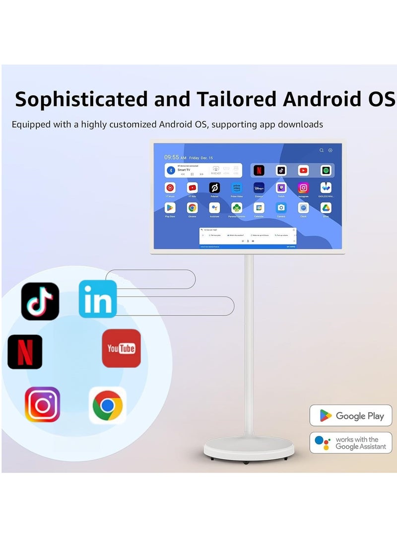 FlashHawk 21.5 Inch Portable TV Floor Smart Screen  - LCD Touch Display Screen- 4+64GB Storage, 6000aMh Battery 8H Video Play Time - Image 4