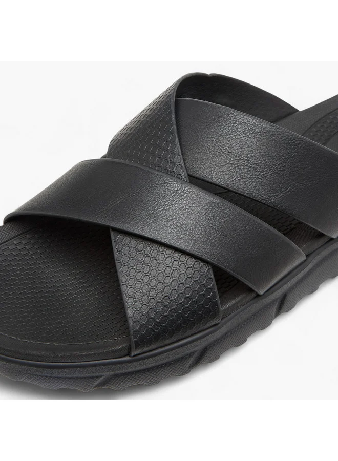 Le Confort Men Cross Strap Slip-On Sandals
