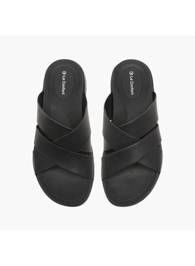 Le Confort Men Cross Strap Slip-On Sandals