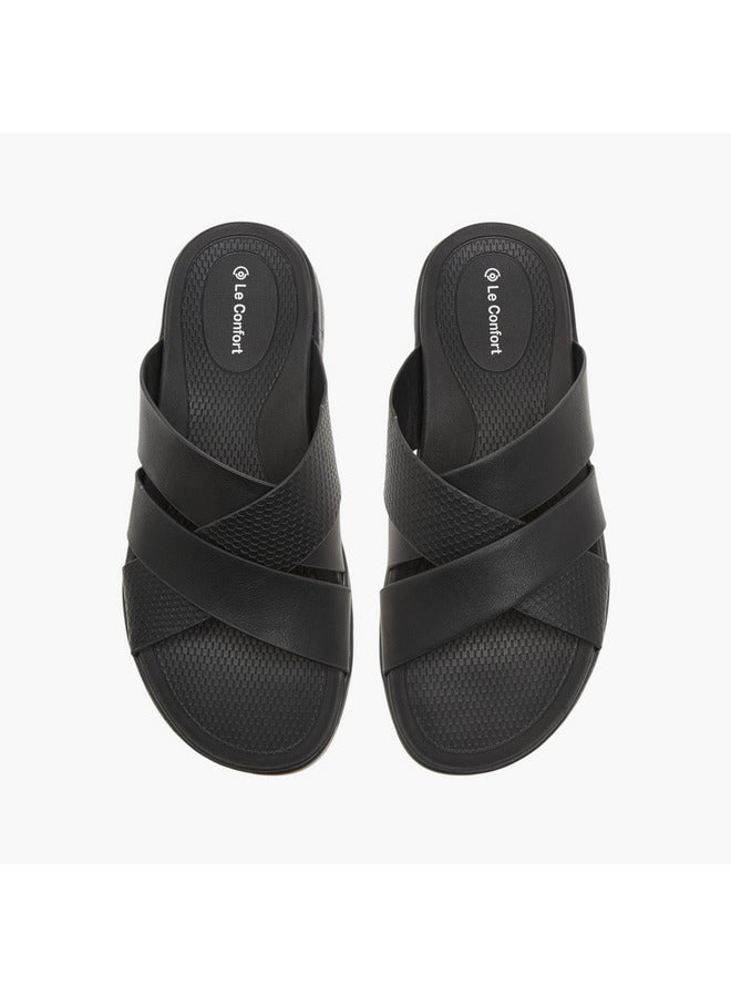 Le Confort Men Cross Strap Slip-On Sandals  - Image 1