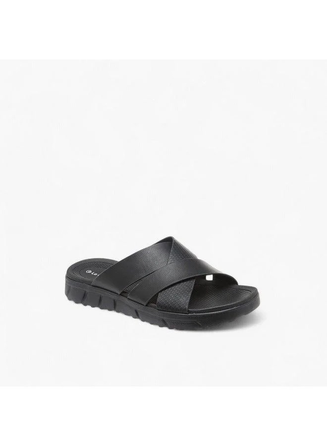 Men Cross Strap Slip-On Sandals