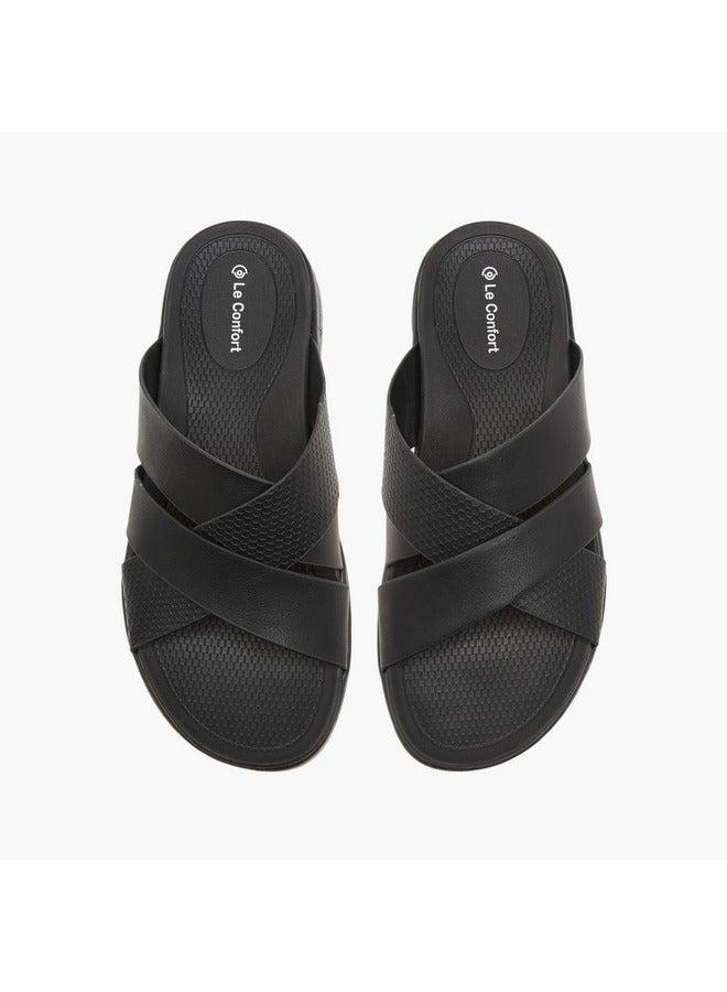 لو كونفورت صنادل رجالية بشريط متقاطع سهل الارتداء - Image 3